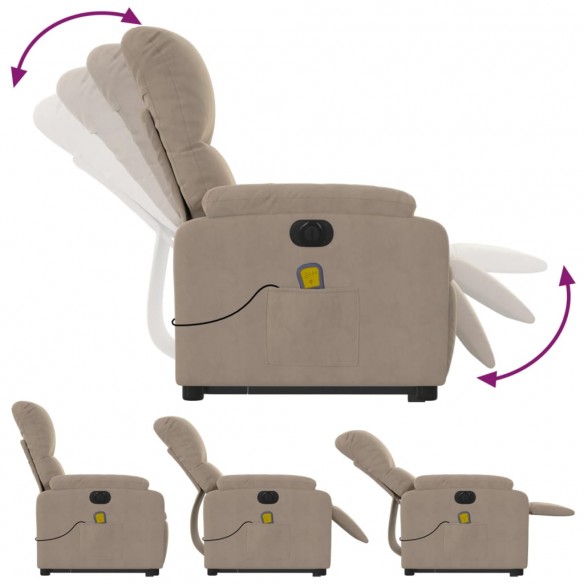 Fauteuil inclinable de massage électrique taupe