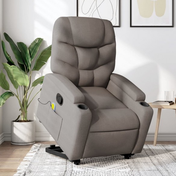 Fauteuil inclinable de massage Taupe Tissu