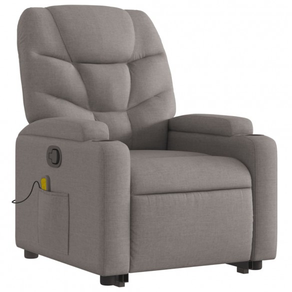 Fauteuil inclinable de massage Taupe Tissu