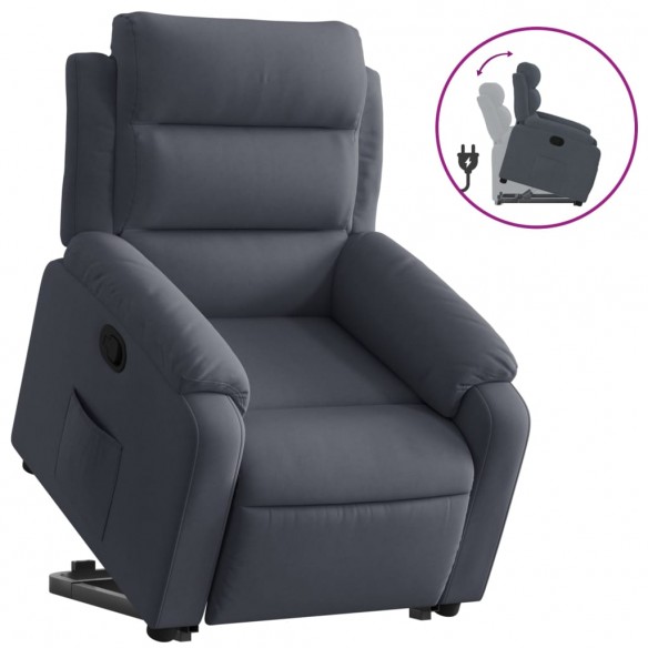 Fauteuil inclinable Gris foncé Velours