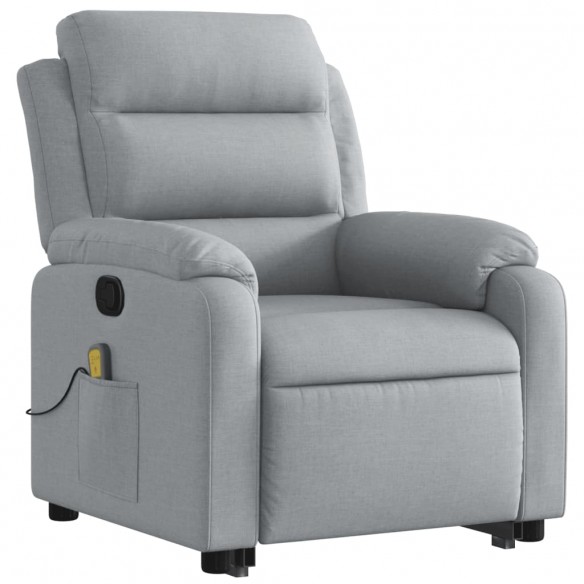 Fauteuil de massage inclinable Gris clair Tissu