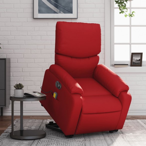 Fauteuil inclinable de massage électrique rouge similicuir