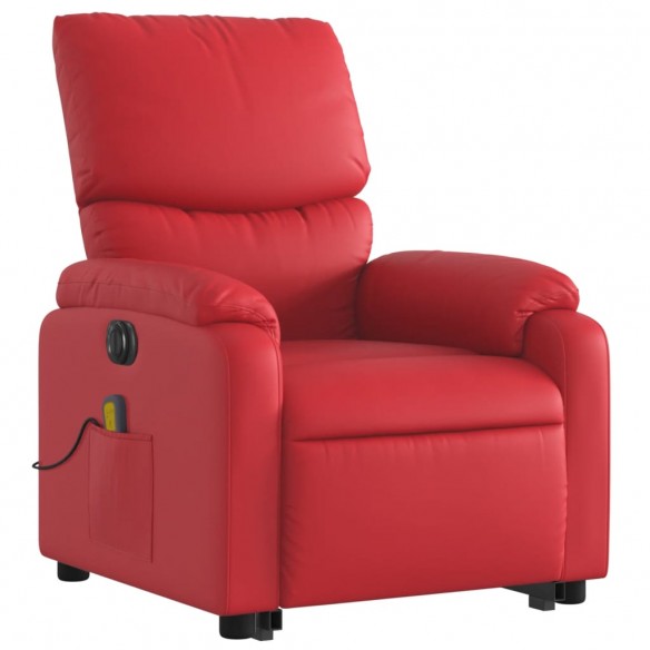 Fauteuil inclinable de massage électrique rouge similicuir