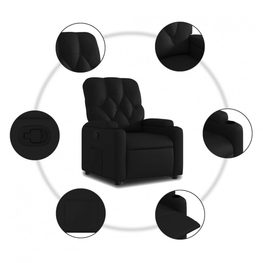 Fauteuil inclinable Noir Similicuir Fauteuil inclinable Noir Similicuir