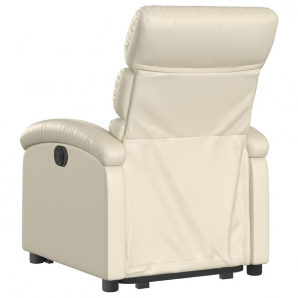 Fauteuil inclinable électrique crème similicuir