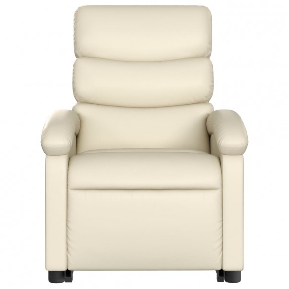 Fauteuil inclinable électrique crème similicuir