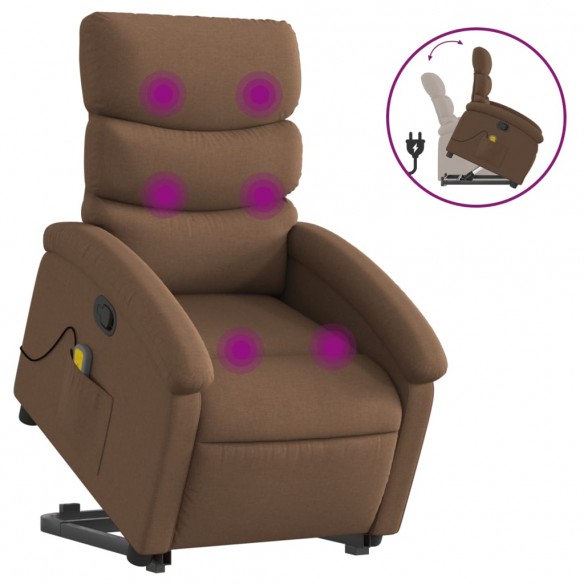 Fauteuil de massage inclinable Marron Tissu