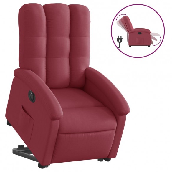 Fauteuil inclinable électrique rouge bordeaux tissu