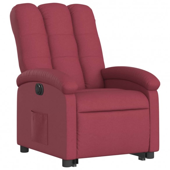 Fauteuil inclinable électrique rouge bordeaux tissu