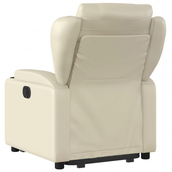 Fauteuil inclinable électrique crème similicuir