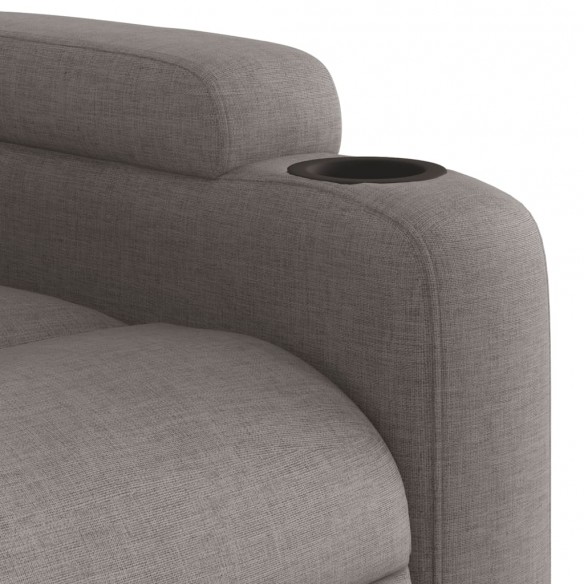 Fauteuil inclinable de massage électrique Taupe Tissu