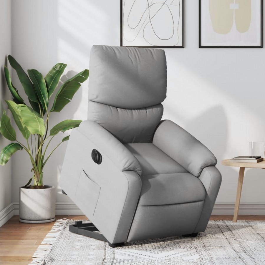 Fauteuil inclinable électrique gris clair tissu