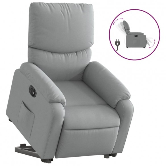 Fauteuil inclinable électrique gris clair tissu