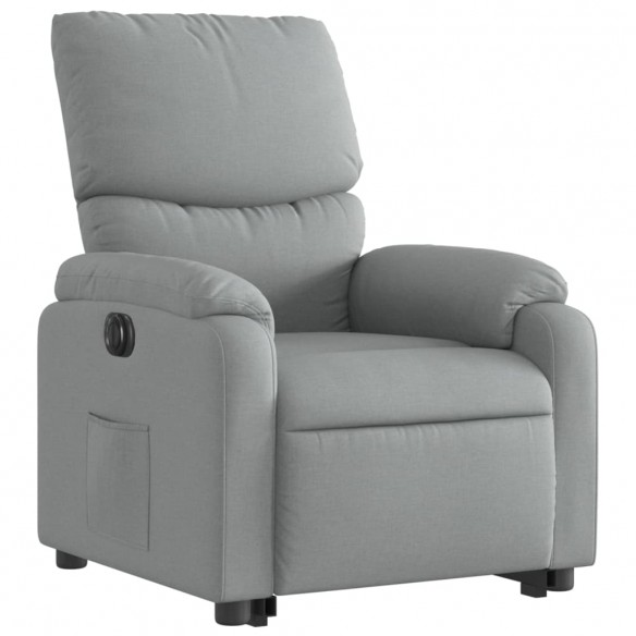 Fauteuil inclinable électrique gris clair tissu