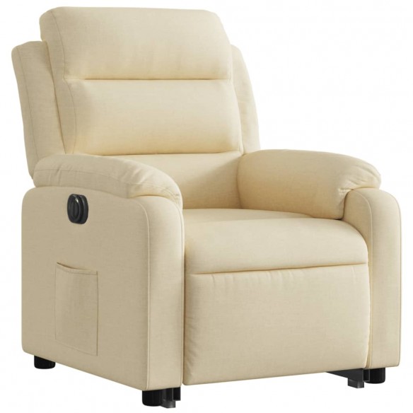 Fauteuil inclinable électrique crème tissu