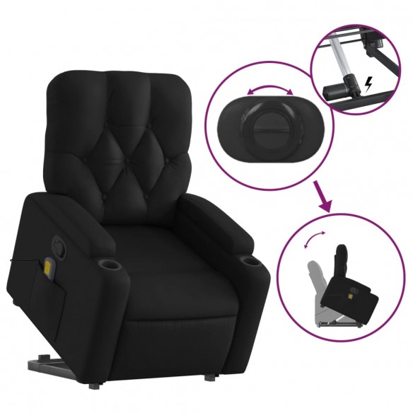 Fauteuil inclinable de massage Noir Similicuir