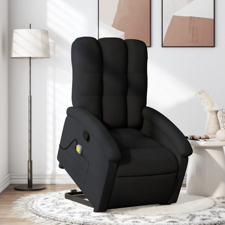 Fauteuil de massage inclinable Noir Tissu