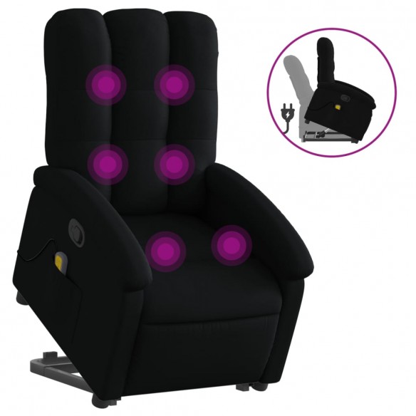 Fauteuil de massage inclinable Noir Tissu