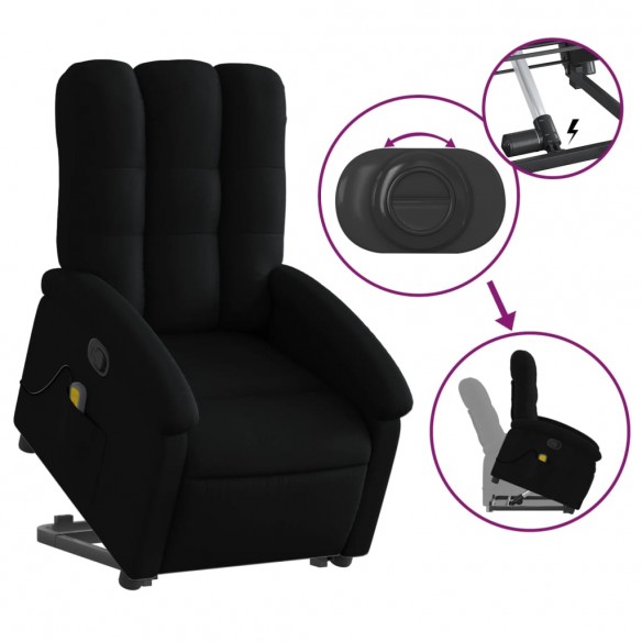 Fauteuil de massage inclinable Noir Tissu