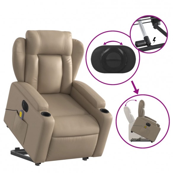 Fauteuil inclinable de massage électrique cappuccino similicuir