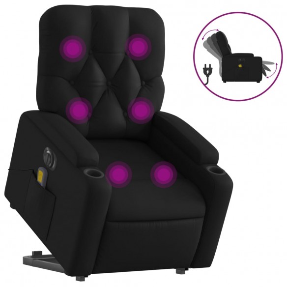 Fauteuil inclinable de massage électrique noir similicuir