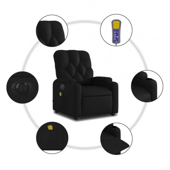 Fauteuil inclinable de massage électrique noir similicuir