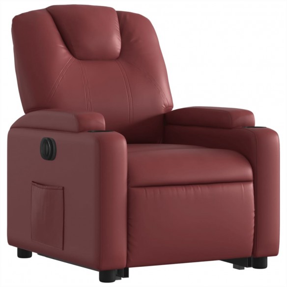 Fauteuil inclinable électrique rouge bordeaux similicuir