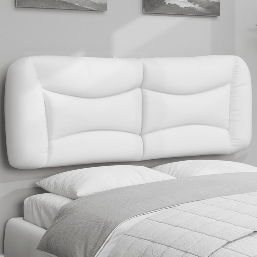 Coussin de tête de lit blanc 120 cm similicuir
