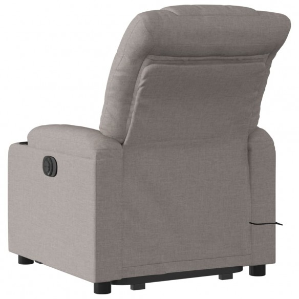 Fauteuil inclinable de massage électrique Taupe Tissu