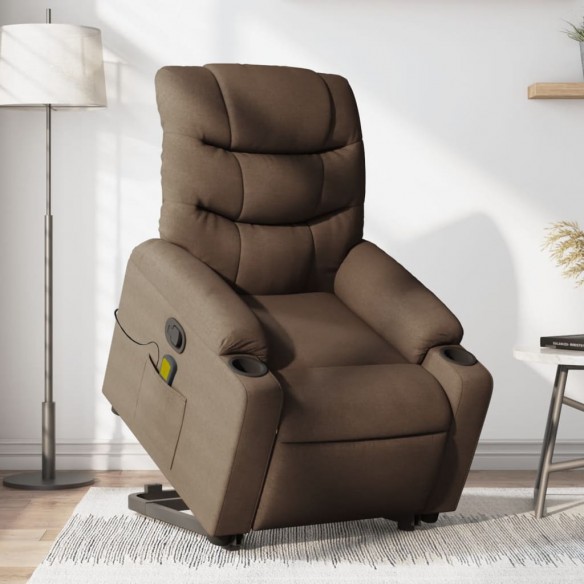 Fauteuil de massage inclinable Marron Tissu