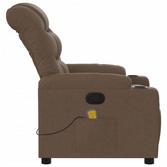 Fauteuil de massage inclinable Marron Tissu