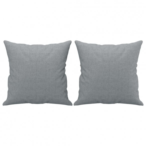 Canapé 2 places avec oreillers gris clair 120 cm tissu