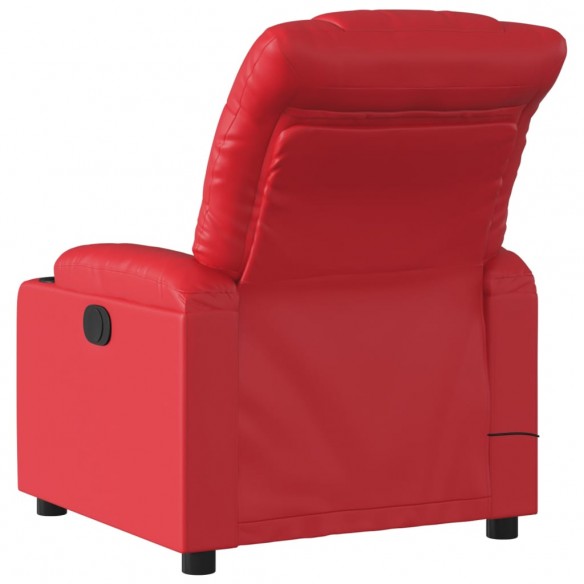 Fauteuil de massage inclinable électrique rouge similicuir