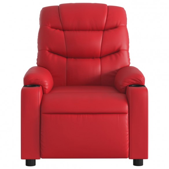 Fauteuil de massage inclinable électrique rouge similicuir