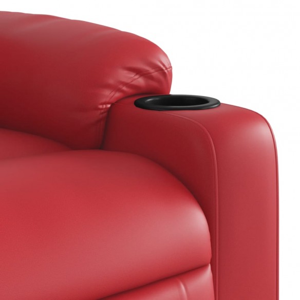 Fauteuil de massage inclinable électrique rouge similicuir