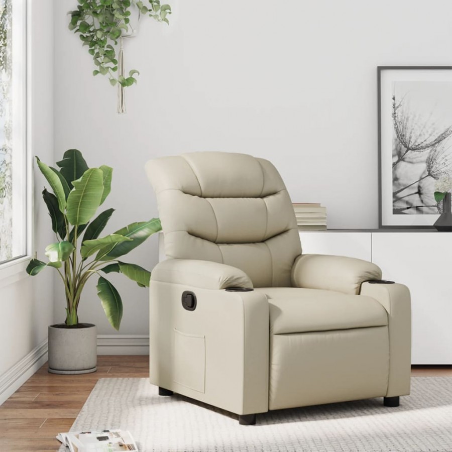 Fauteuil inclinable Crème Similicuir