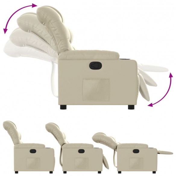 Fauteuil inclinable Crème Similicuir