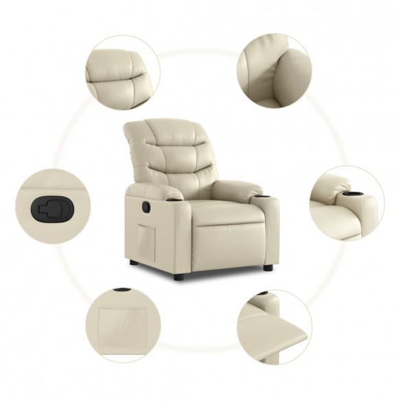 Fauteuil inclinable Crème Similicuir