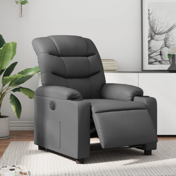 Fauteuil inclinable électrique Gris Similicuir