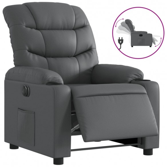 Fauteuil inclinable électrique Gris Similicuir