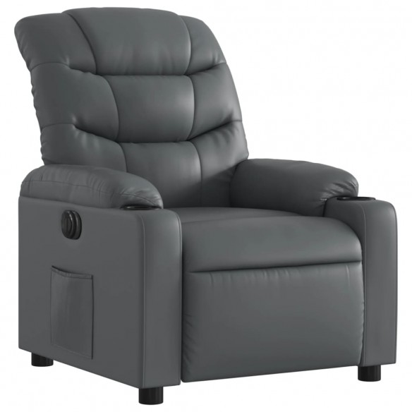 Fauteuil inclinable électrique Gris Similicuir