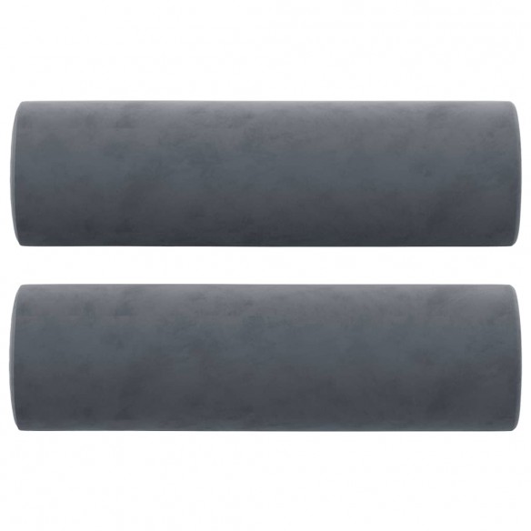 Canapé 3 places avec oreillers gris foncé 180 cm velours