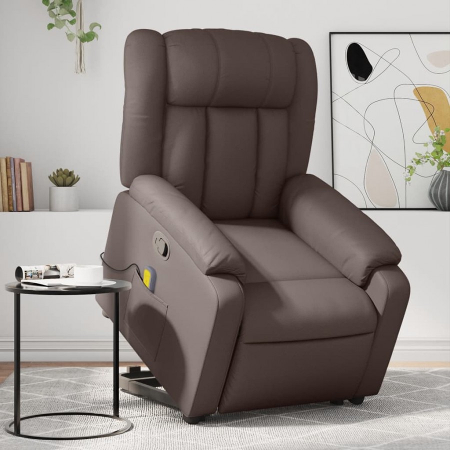 Fauteuil inclinable de massage Marron Similicuir