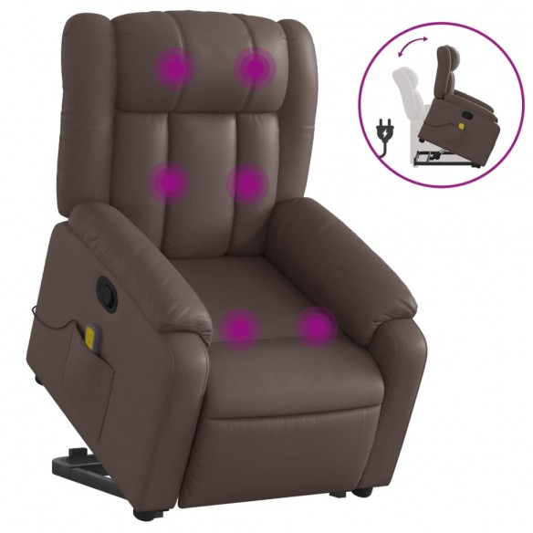 Fauteuil inclinable de massage Marron Similicuir