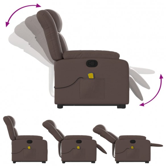 Fauteuil inclinable de massage Marron Similicuir