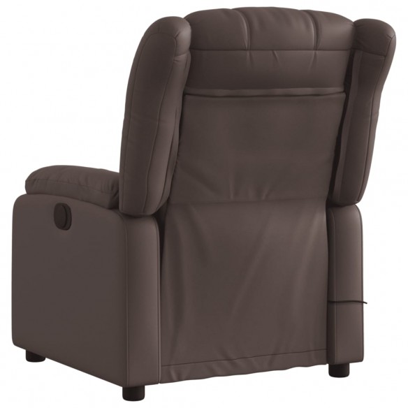 Fauteuil de massage inclinable électrique marron similicuir