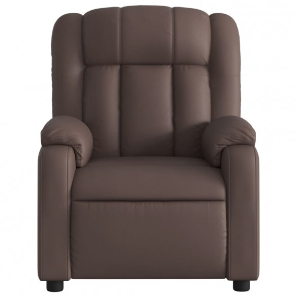 Fauteuil de massage inclinable électrique marron similicuir