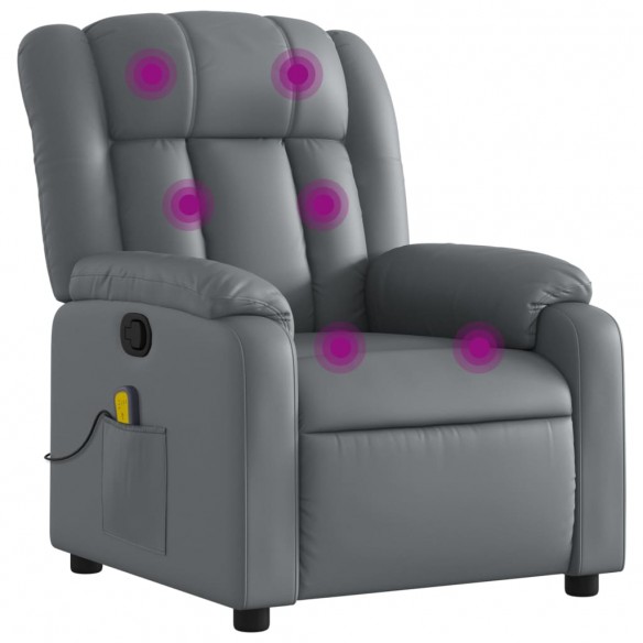 Fauteuil de massage inclinable Gris Similicuir