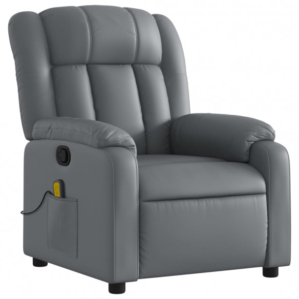 Fauteuil de massage inclinable Gris Similicuir