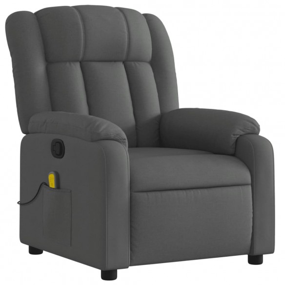 Fauteuil de massage inclinable Gris foncé Tissu